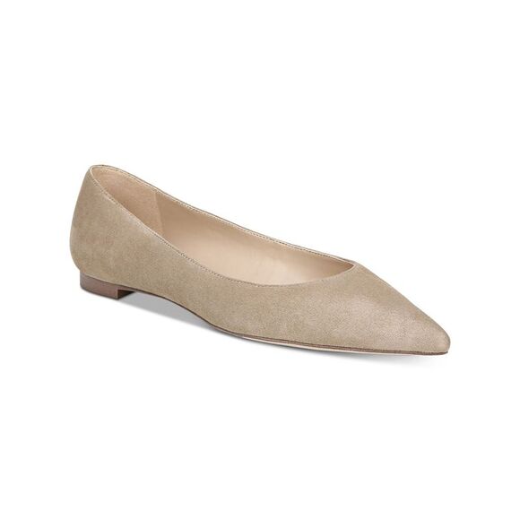NWT SAM EDELMAN Womens Beige Sally Pointed Toe Slip On Leather Ballet Flats 11 M - Picture 1 of 5